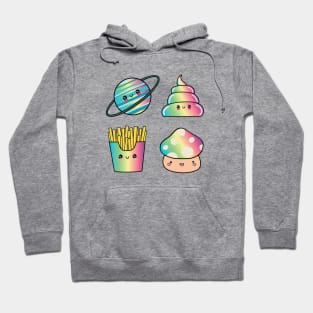 Cute Rainbow Planet Poop Fries Mushroom Hoodie